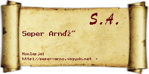 Seper Arnó névjegykártya